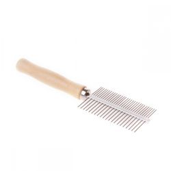 Гребінець двосторонній 17х5 см деревяна ручка GS08 