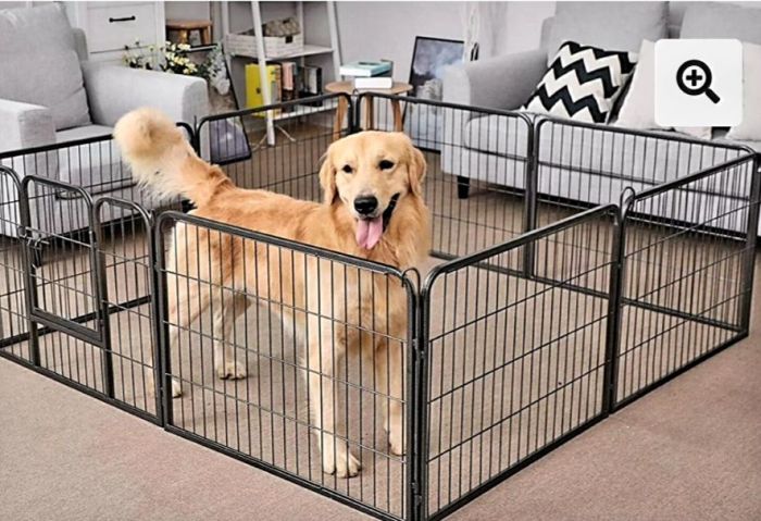 Манеж для собак з плоским покриттям 80х60 см, 6 секцій 