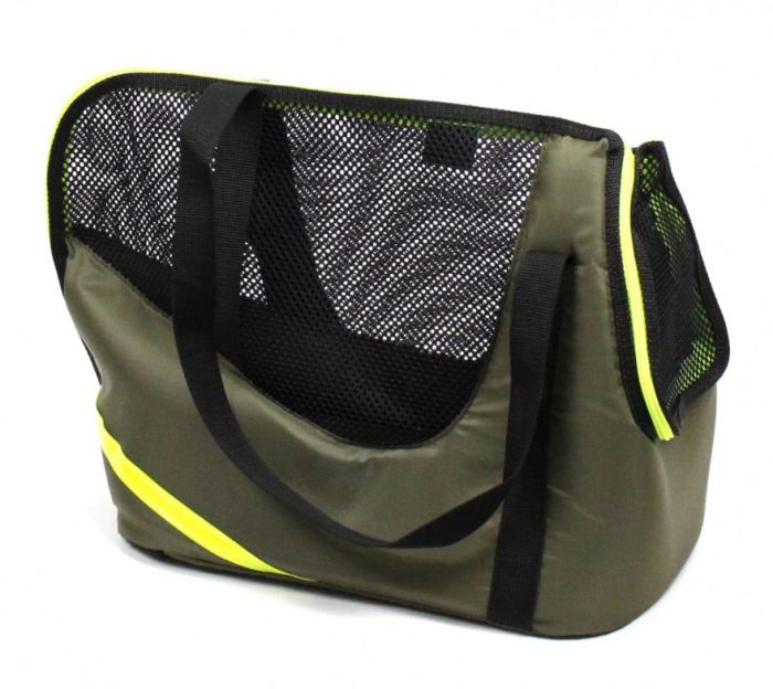 Сумка Крос хакі (салатова смуга), 34х40х23 см 