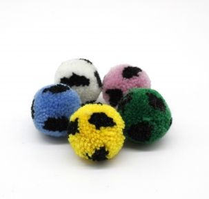 Мячики вовняні кольорові набір 5 шт, 5 см 