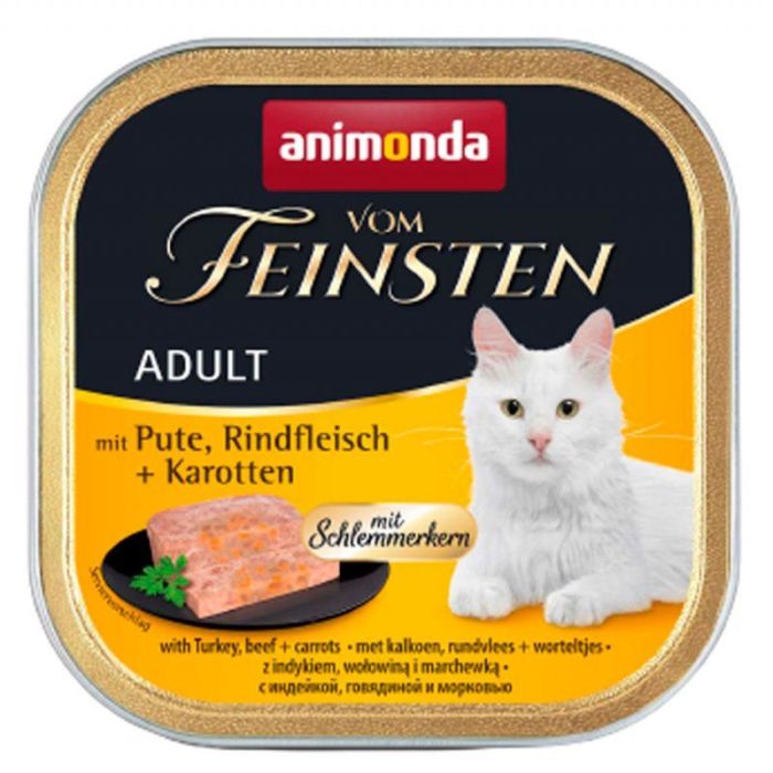 Animonda Gourmet Vom Feinsten Adult Вологий корм для котів з індичкою та яловичиною 100 гр 