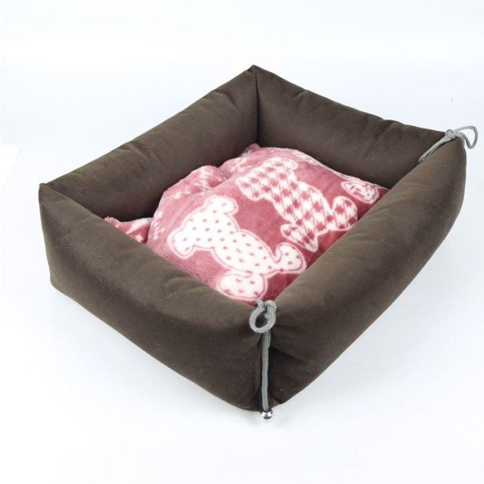 Лежак Трансформер Люкс 1 замша 37х28х12 см коричневий 