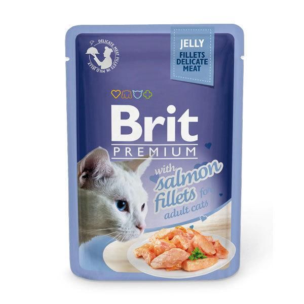 Brit Premium Cat pouch філе лосося в желе 85г 