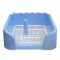 Туалет під пелюшку для собак глибокий борт, решітка зі стовпчиком 434315 см S Блакитний