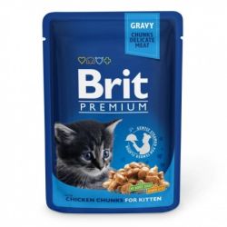 Brit Premium Cat pouch для кошенят з куркою 100г 