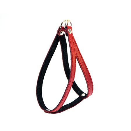 Шлея човник для собак шкіра строчена з підкладом Червоний