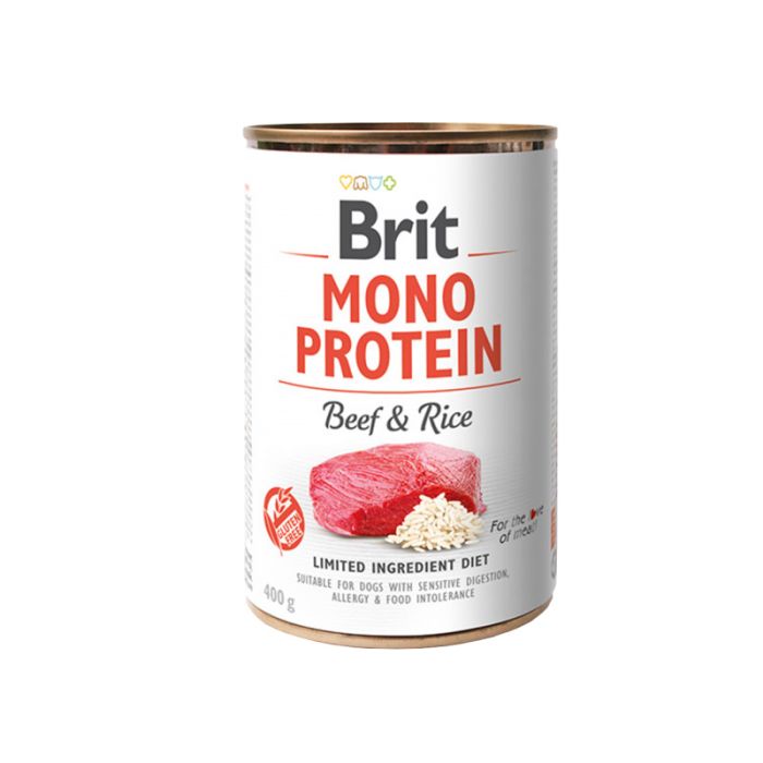 Brit Mono Protein Dog з яловичиною і темним рисом 400г 