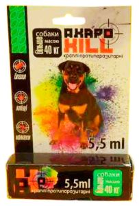 Акарокилл спот-он для собак 1пип (1мл), УЗВППостач понад 40кг 5,5 мл