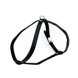 Шлея вісімка для собак шкіра строчена з підкладом Чорна