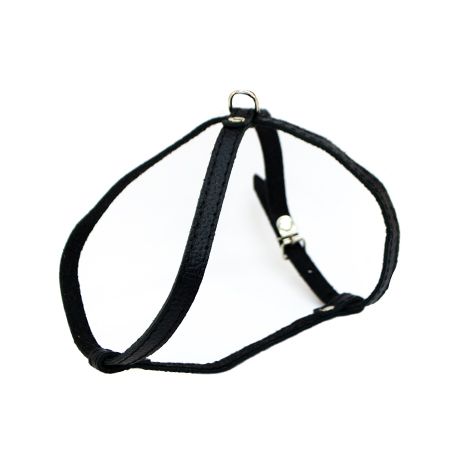 Шлея вісімка для собак шкіра строчена з підкладом Чорна