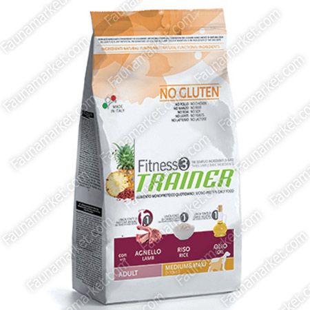 Trainer Fitness3 Adult MediumMaxi With Lamb Rice Oil для собак середніх і великих порід з ягням 12,5 кг