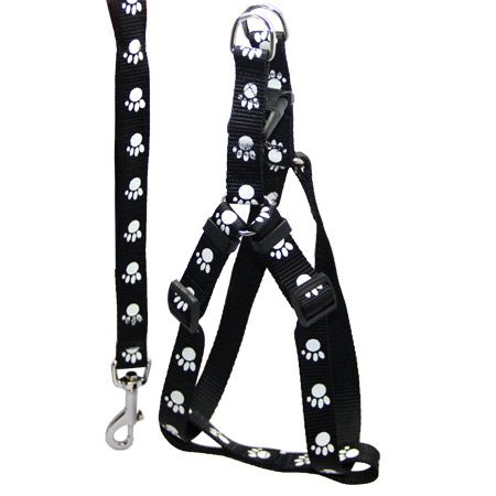 Комплект шлея з повідцем білі лапки 1, 5х25-35120см