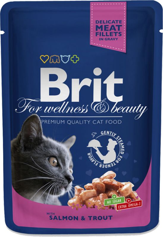 Brit Premium Cat pouch з лососем і фореллю 100г 
