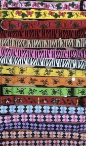 Нашийник світиться LED, тканина з візерунком L (2,5см45-52см)