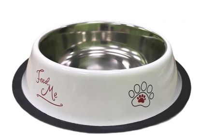Миска метал для собак на гумі Feed Me d12см 220 мл