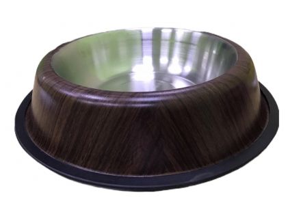 Миска з нержавіючої сталі з деревяним каркасом d 21см 500 мл