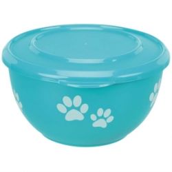 Миска метал для собак кольорова з кришкою 350 мл d 11см