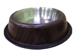 Миска з нержавіючої сталі з деревяним каркасом d 33см 2,4 л