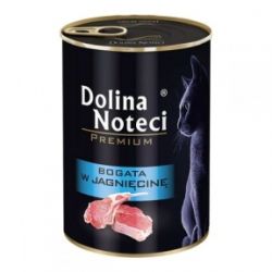 Dolina Noteci Premium консерви для кішок 400гр мясні шматочки з ягням в соусі 383758303756 