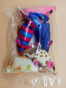 Миша іграшка для кішок 6см кольорова бавовняна 5шт NT678 