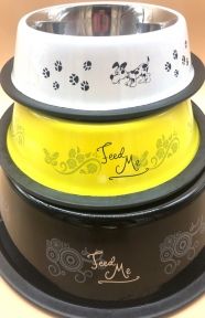 Миска метал для собак на гумі Feed Me d17см 700 мл