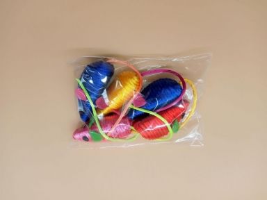 Миша іграшка для кішок 6см кольорова нитка 5 шт NT525 