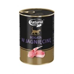 Dolina Noteci Natural Taste Cat консерви для кішок 400г мясні шматочки з ягням в соусі 303893 