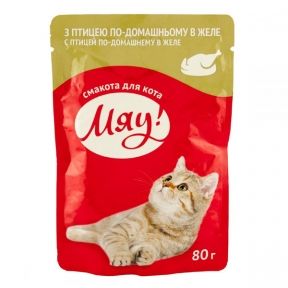 Мяу консерви для котів птах в желе 80 г 906862 