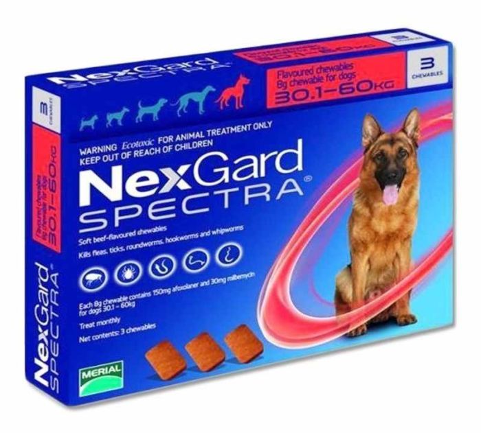 Nexgard Spectra (Нексгард Спектра) - таблетки для собак від бліх і кліщів XL 30-60кг 1 таблетка