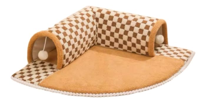 Килимок із тунелем плюшевий XL 808022 см. Бежевый