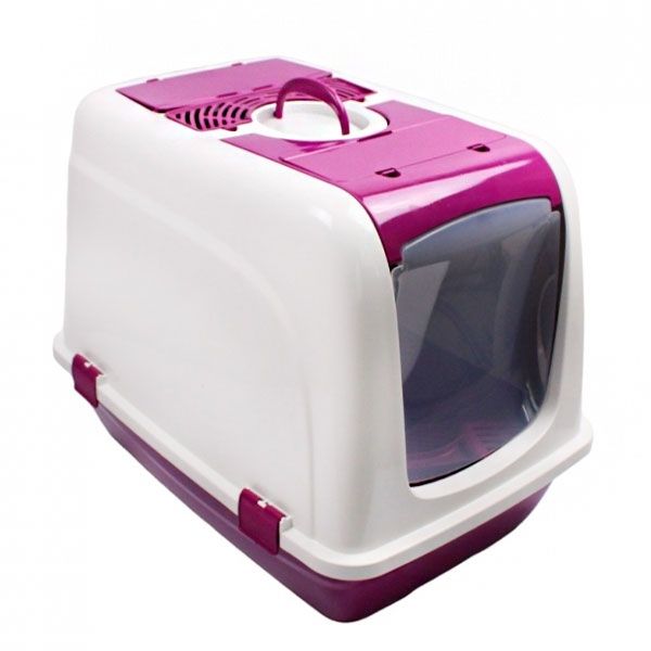 Туалет для котів Будка чорничний, 65х50х45 см 