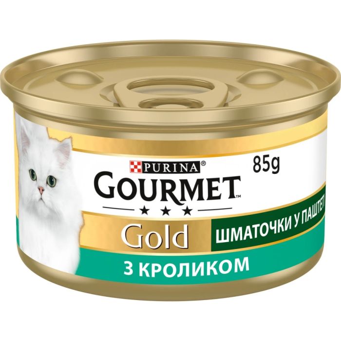 АКЦІЯ Gourmet Gold паштет вологий корм із кроликом для кішок 85 гр 