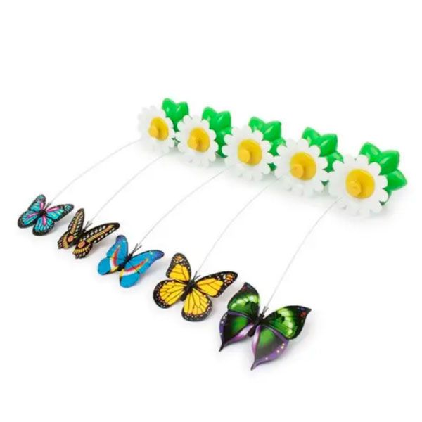 Інтерактивна іграшка для котів Метелик на батарейках Жовта