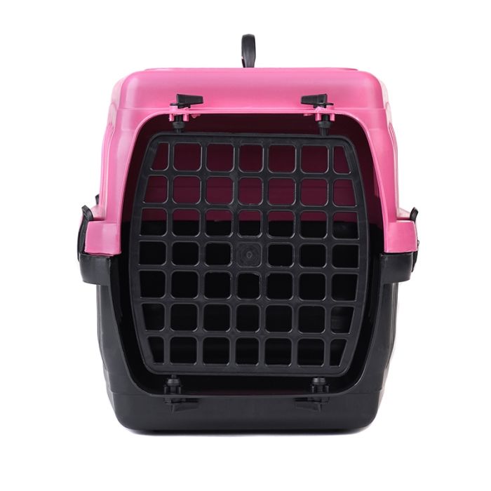 Переноска 1 для кішок і собак пластик Туреччина 483131 вага до 5кг Салатово-чорна