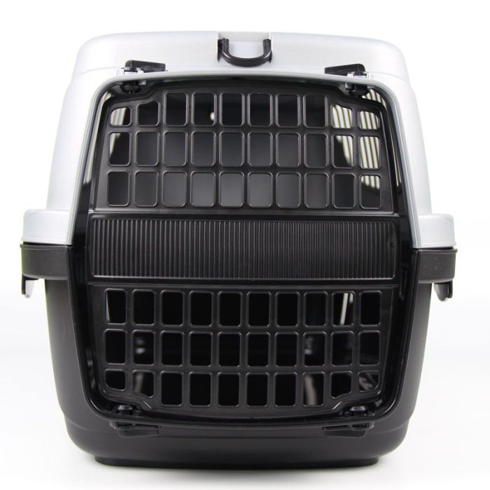 Переноска для тварин 1 Пластикова 49х33х40 см Чорно-біла