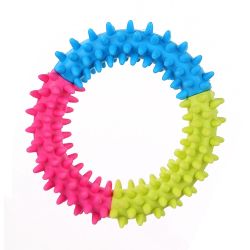 Кільце лите з шипами Веселка-іграшка для собак 12см 