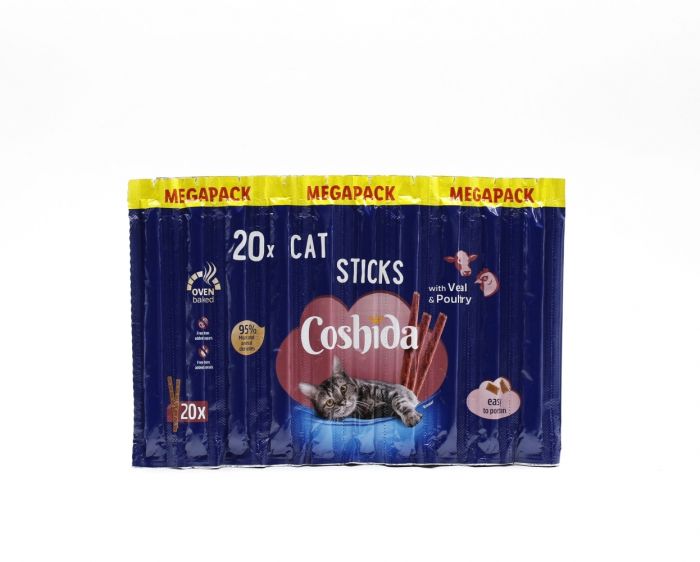 Ласощі для котів Палички Coshida, блістер 20 шт  телятина