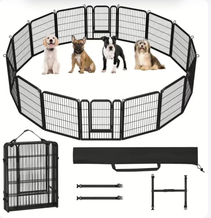 Манеж для собак із плоским покриттям, 16 секцій 