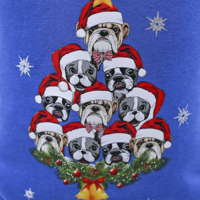 Ялинка світшот для собак хлопчиків трикотаж на флісі Синій S3