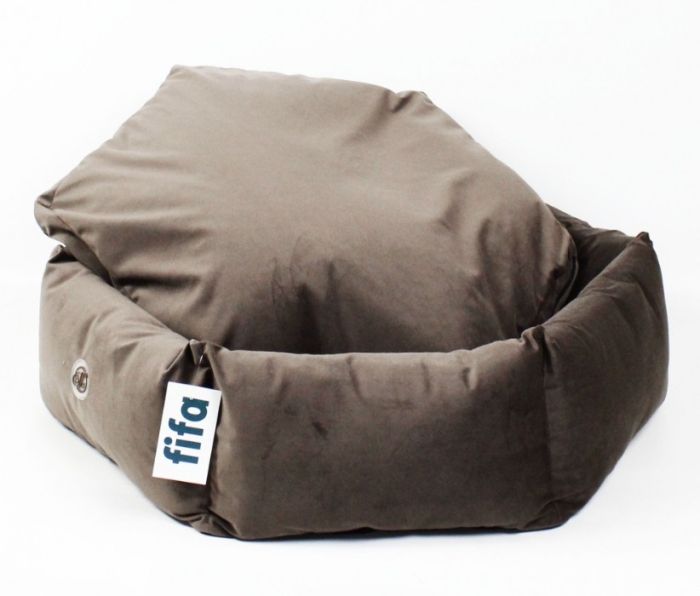 Лежак Леон меблевий велюр коричневий, 69х69х17 см 