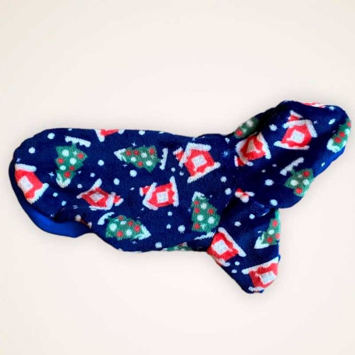 Новорічна толстовка для собак Dog Love синя S1