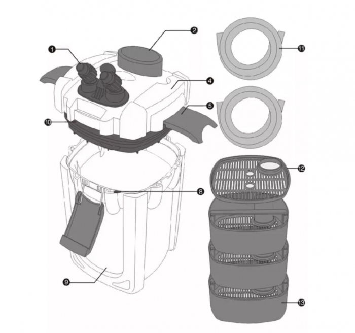 Фільтр зовнішній SunSun HW-703А Full, 30W, 1400лгод на 300-500л 