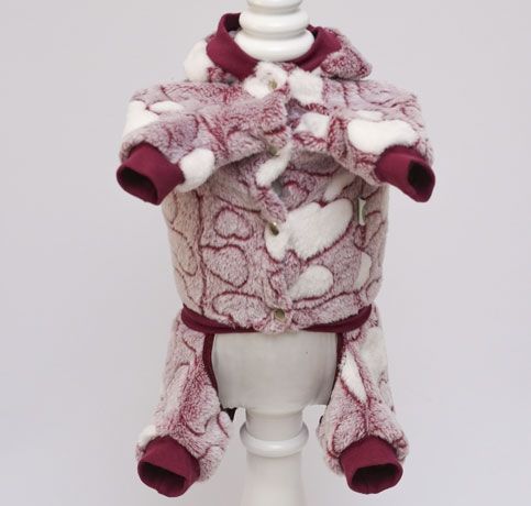 Сердечко комбінезон для собак дівчаток махра XXS