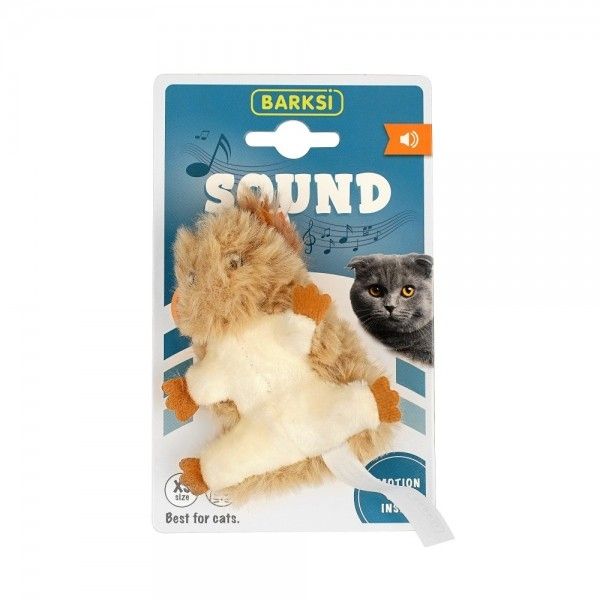 Іграшка для котів Barksi Sound Toy білочка з датчиком торкання та звуковим чипом 10 см T65303E 