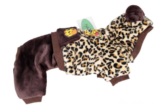Леопард комбінезон для собак хлопчиків махра S1