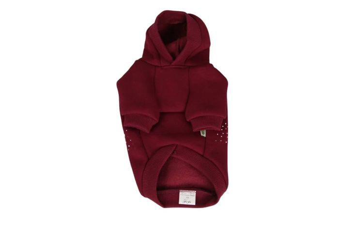 Собачка з кісточкою світшот для собак дівчаток трикотаж на флісі бордо L