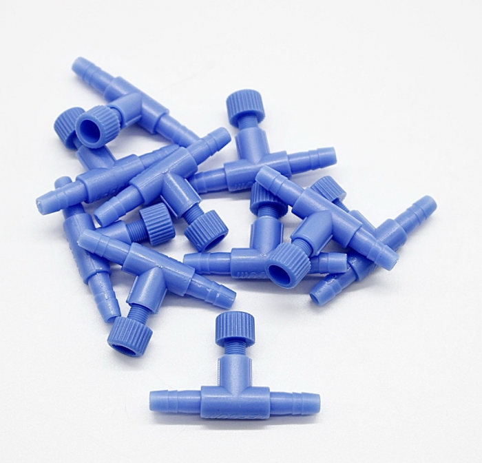 Перехідник МТ-200 пластиковий прямий регульований синій, набір 10шт 