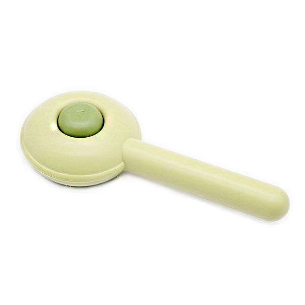 Пуходерка з кнопкою Brush cleans wool кругла оливкова, 15 см 