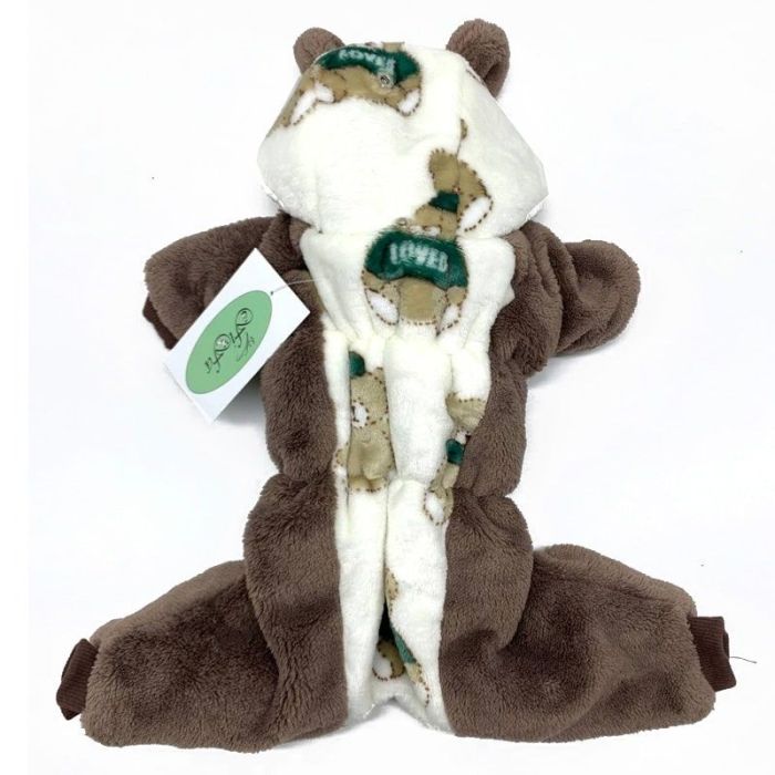 Тедді комбінезон для собак хлопчиків махра на хутрі S