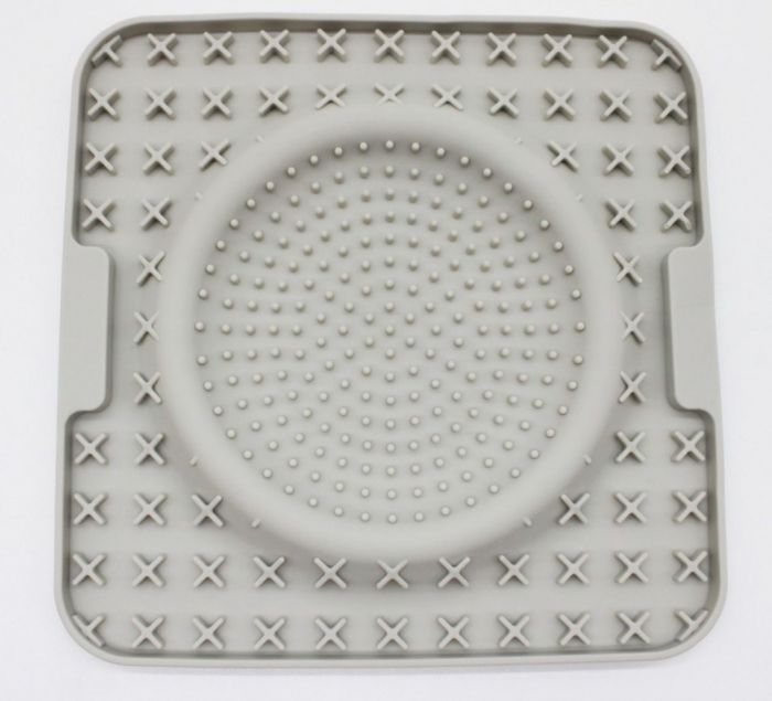 Килимок-тарілка для для для лизання сірий 2020см  